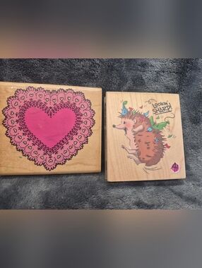 Rubber Stampede Heart Doily Lace Vtg Retired& Looking Sharp